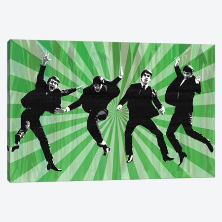 Beatles Jump II Green Canvas Print #GHO167} by Gary Hogben Canvas Art