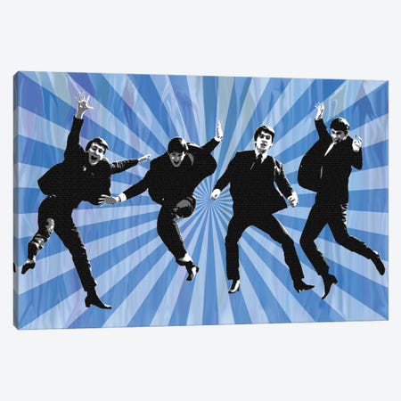 Beatles Jump II Blue Canvas Print #GHO168} by Gary Hogben Canvas Print