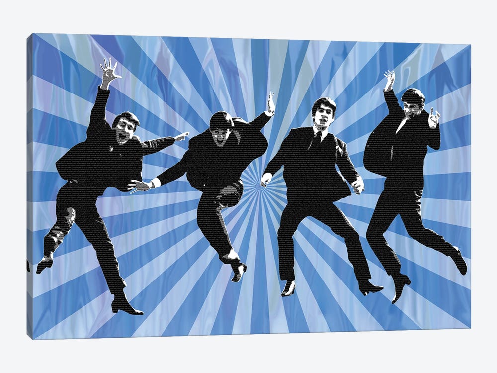 Beatles Jump II Blue by Gary Hogben 1-piece Canvas Artwork