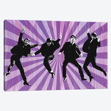Beatles Jump II Purple Canvas Print #GHO169} by Gary Hogben Art Print