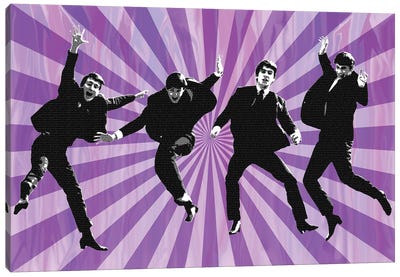 Beatles Jump II Purple Canvas Art Print - Gary Hogben