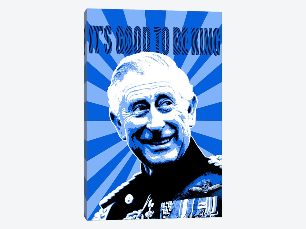 It's Good To Be King - Blue by Gary Hogben 1-piece Canvas Art