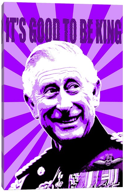 It's Good To Be King - Purple Canvas Art Print - Gary Hogben