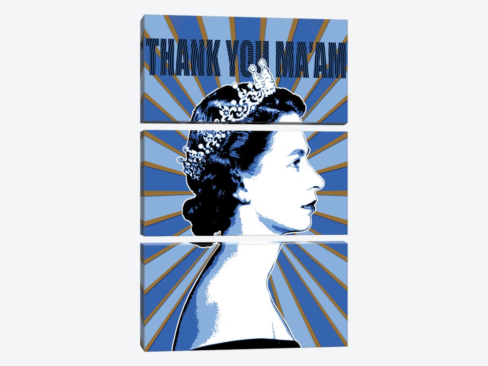 Thank You Ma'am - Blue by Gary Hogben 3-piece Canvas Wall Art