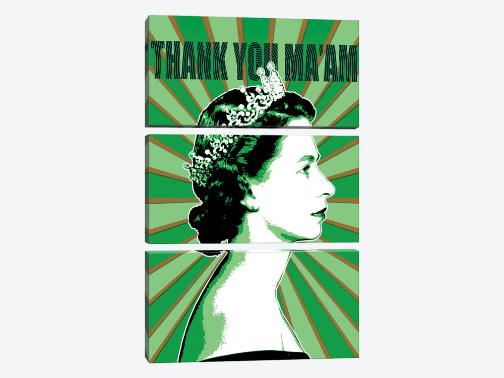 Thank You Ma'am - Green by Gary Hogben 3-piece Canvas Print
