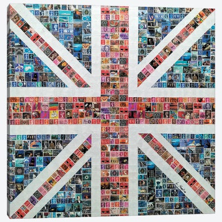 Square Union Jack Canvas Print #GHO199} by Gary Hogben Canvas Artwork