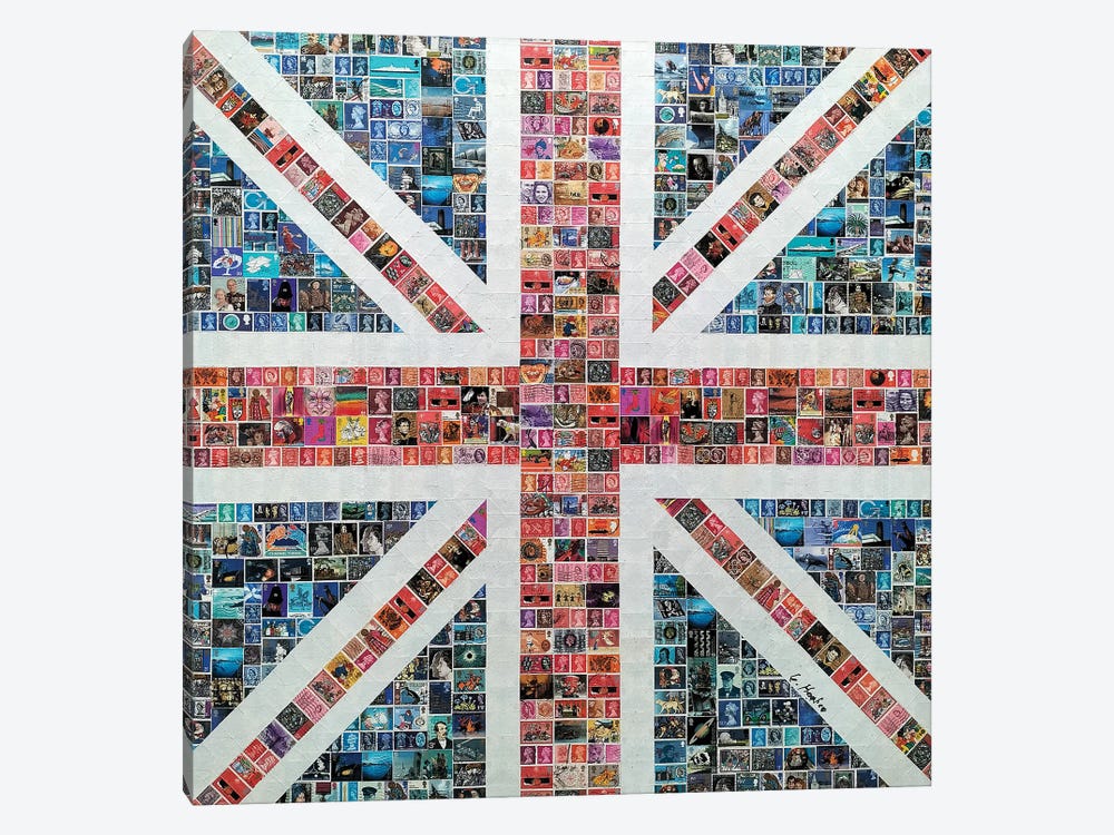 Square Union Jack by Gary Hogben 1-piece Canvas Wall Art