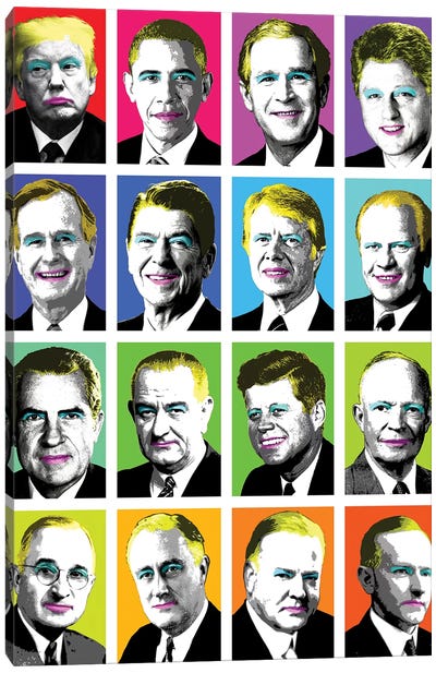 16 Presidents Canvas Art Print - Gary Hogben