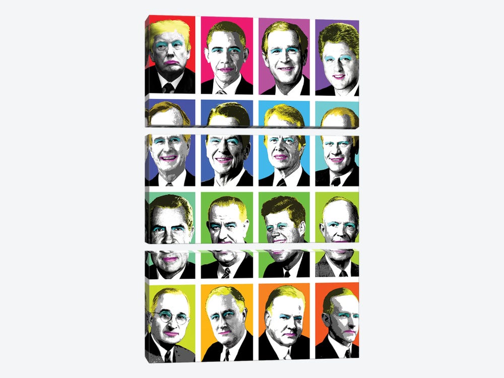 16 Presidents by Gary Hogben 3-piece Canvas Artwork