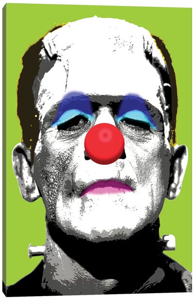 Frankie Boo - Lime Canvas Art Print - Clown Art