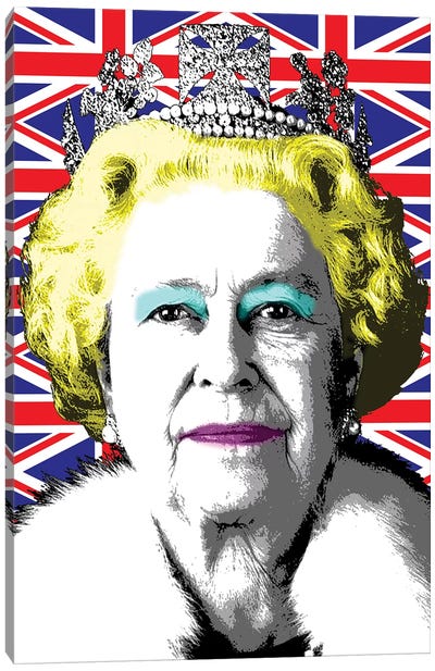Liz Flag Canvas Art Print - Queen Elizabeth II
