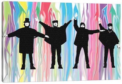 Beatles Help Canvas Art Print - Sixties Nostalgia Art