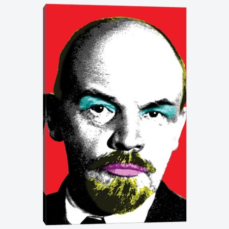 Ooh Mr Lenin - Red Canvas Print #GHO59} by Gary Hogben Canvas Artwork