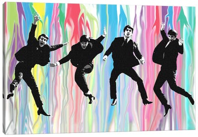 Beatles Jump Canvas Art Print - Large Colorful Accents