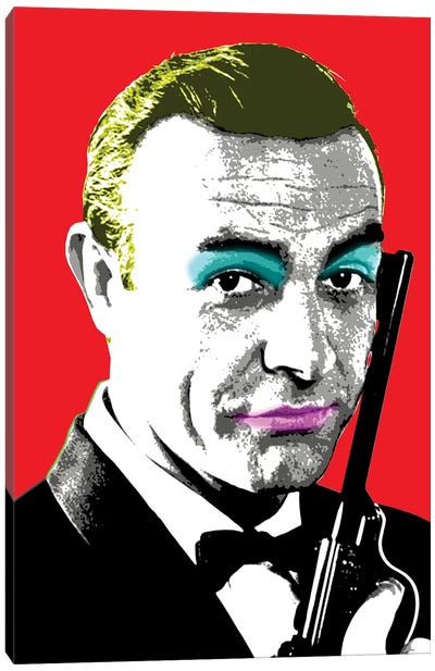 Ooh Ooh Seven - Red Canvas Art Print - James Bond
