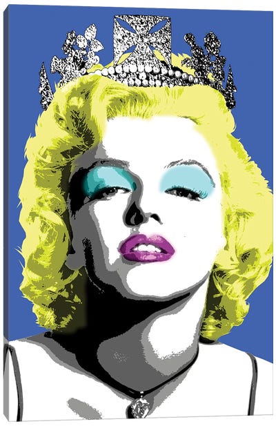 Queen Monroe - Blue Canvas Art Print - Gary Hogben