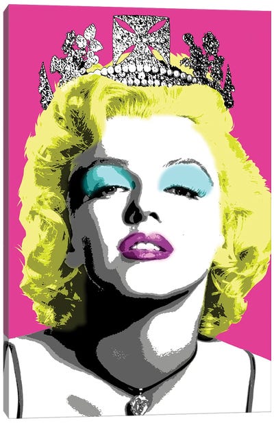 Queen Monroe - Pink Canvas Art Print - Gary Hogben