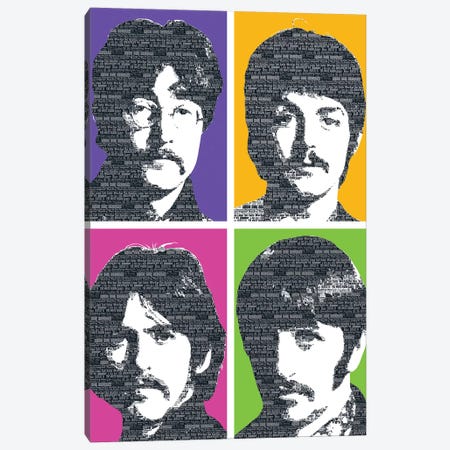 Beatles X 4 Canvas Print #GHO6} by Gary Hogben Canvas Wall Art