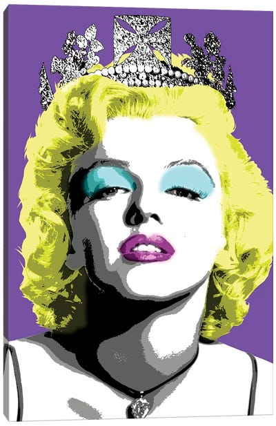 Queen Monroe - Purple Canvas Art Print - Model & Fashion Icon Art