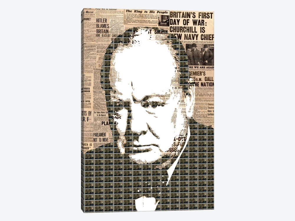 Churchill by Gary Hogben 1-piece Canvas Artwork