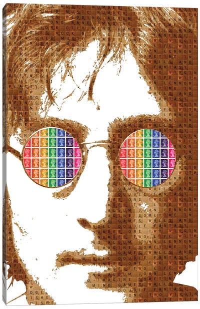 Scrabble Lennon Canvas Art Print - Pop Collage