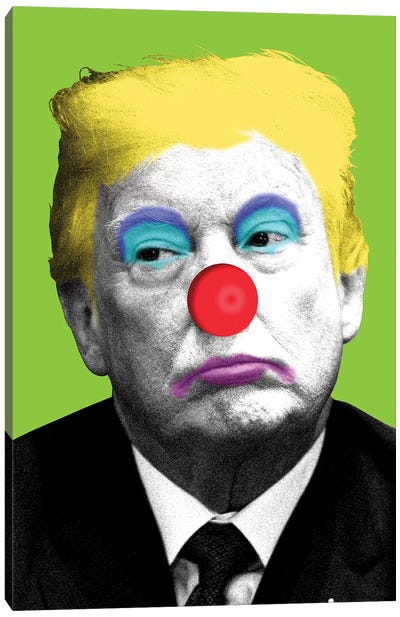 Send In The Clowns - Lime Canvas Art Print - Donald Trump