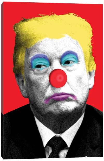 Send In The Clowns - Red Canvas Art Print - Donald Trump