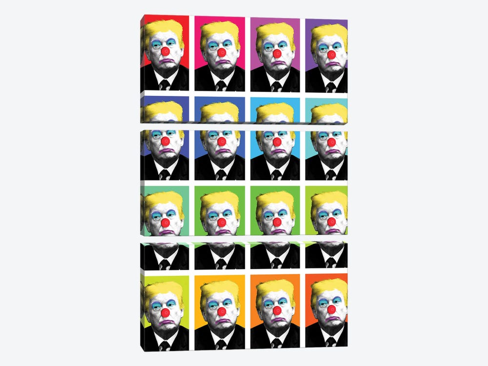 Send In The Clowns X 16 by Gary Hogben 3-piece Canvas Art Print