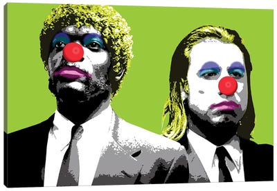 The Clowns Are Coming To Get You - Lime Canvas Art Print - Crime & Gangster Movie Art