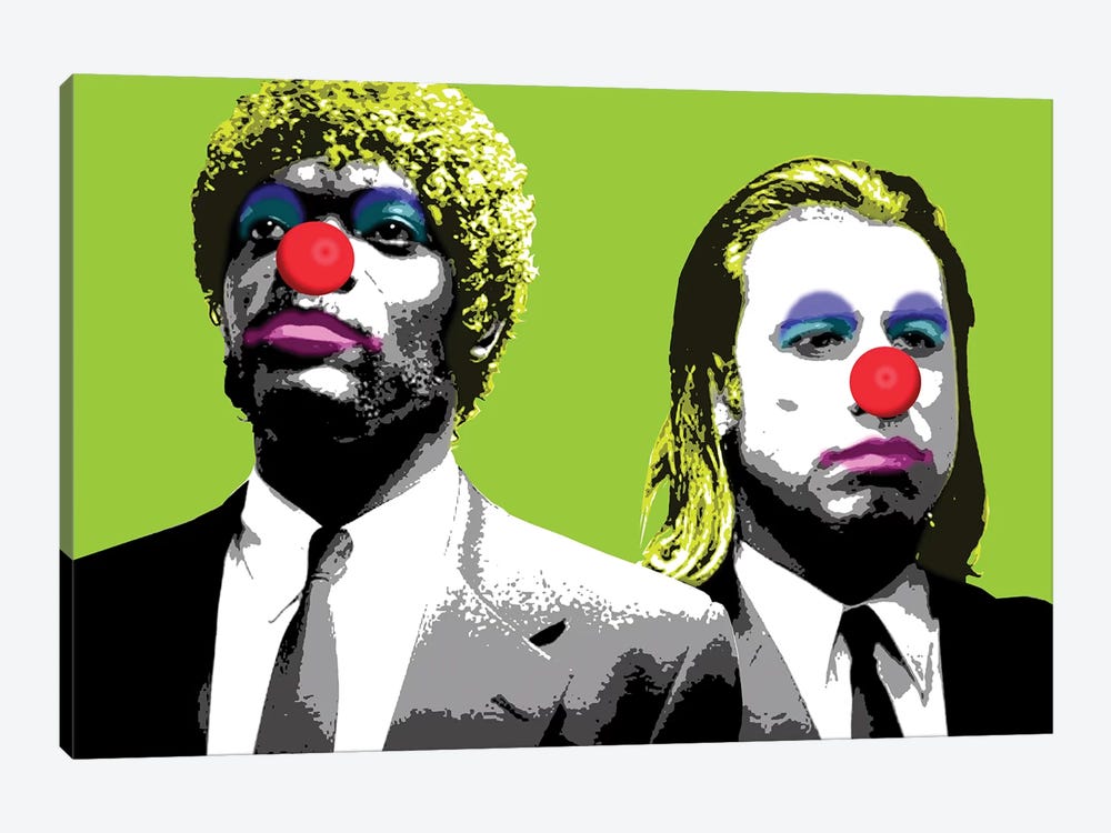The Clowns Are Coming To Get You - Lime by Gary Hogben 1-piece Canvas Artwork