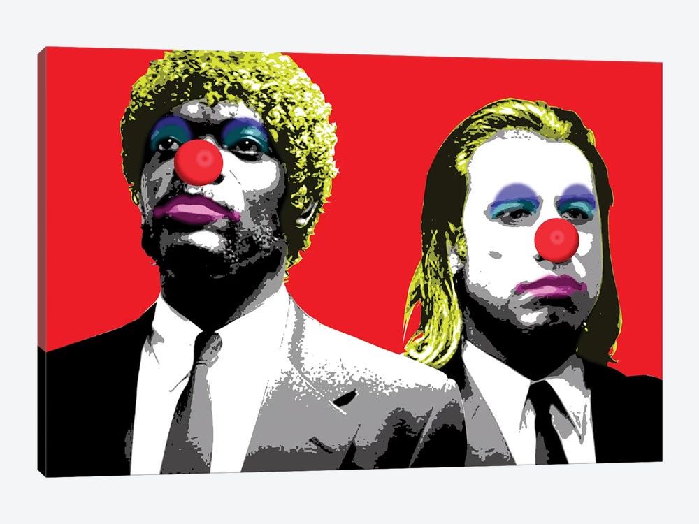 The Clowns Are Coming To Get You - Red by Gary Hogben 1-piece Art Print