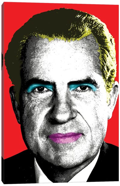 Tricy Dicky Monroe - Red Canvas Art Print - Richard Nixon