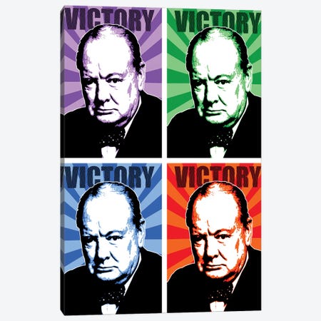 Churchill Victory X 4 Canvas Print #GHO95} by Gary Hogben Canvas Art Print