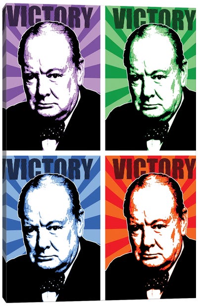 Churchill Victory X 4 Canvas Art Print - Gary Hogben
