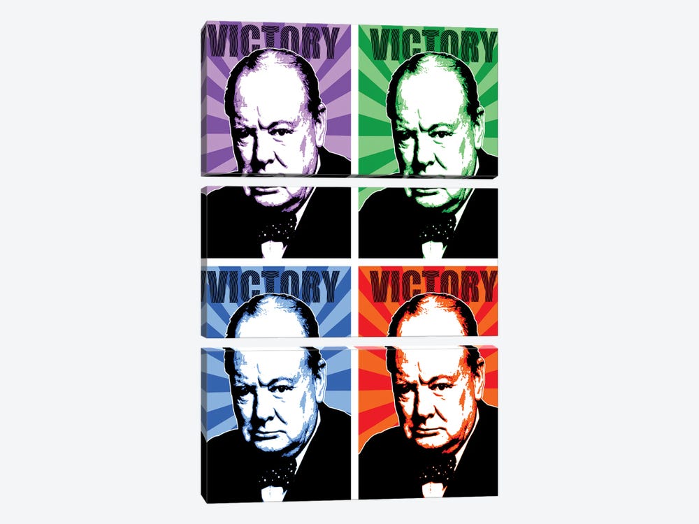 Churchill Victory X 4 by Gary Hogben 3-piece Canvas Wall Art
