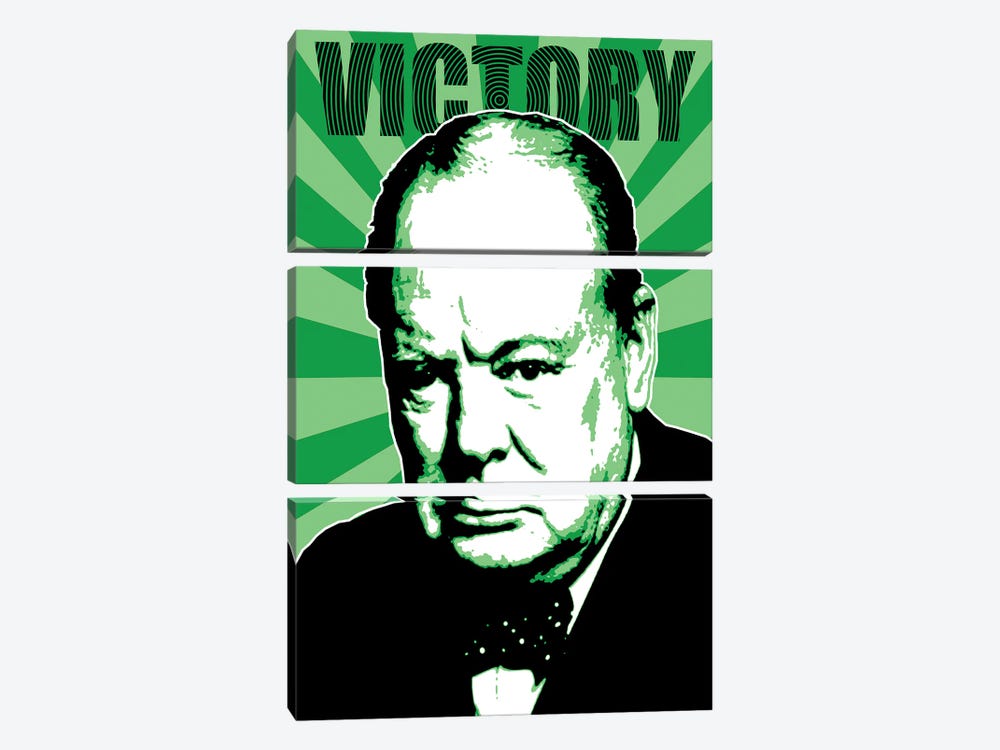 Churchill Victory - Green by Gary Hogben 3-piece Canvas Art