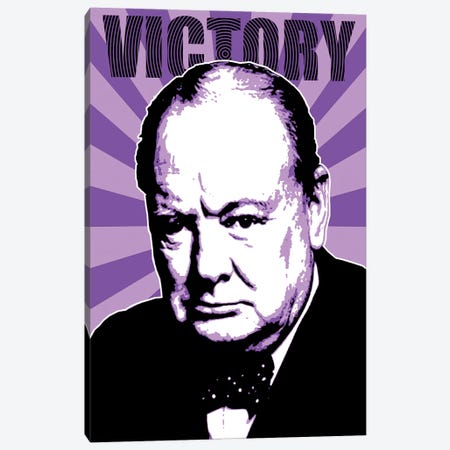 Churchill Victory - Purple Canvas Print #GHO98} by Gary Hogben Canvas Art