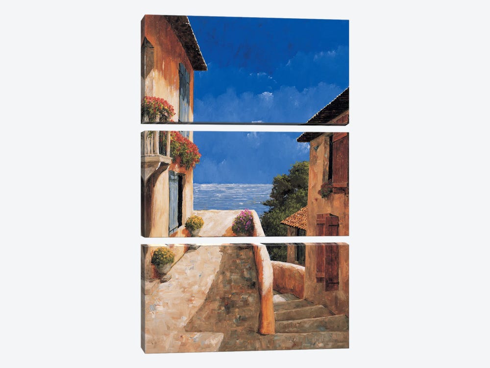 Villa By The Sea by Gilles Archambault 3-piece Canvas Print