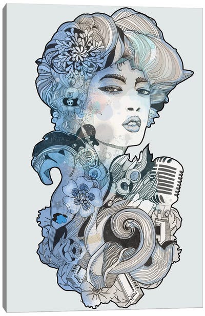 Blues I Canvas Art Print - Tattoo Parlor