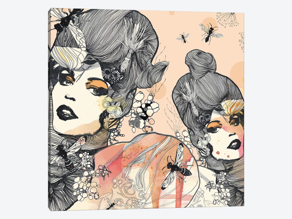 Wasps Square by Giulio Iurissevich 1-piece Canvas Artwork