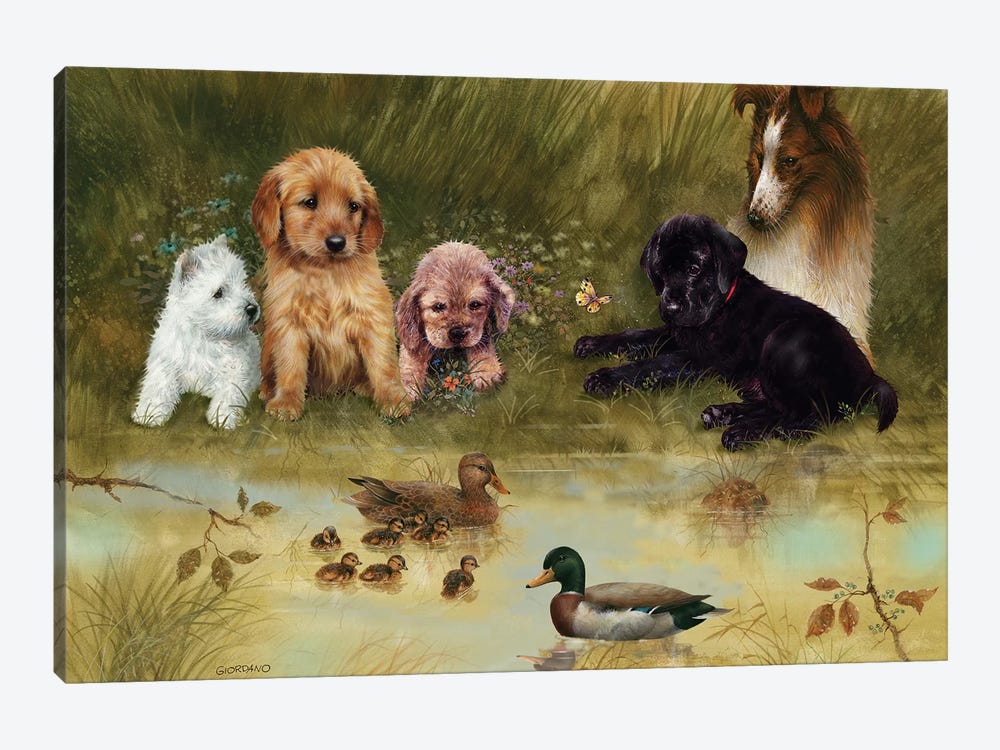 Visit To The Pond by Giordano Studios 1-piece Canvas Artwork