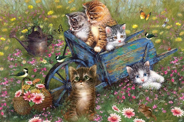 Kittens: Wheelbarrow Kitties by Giordano Studios