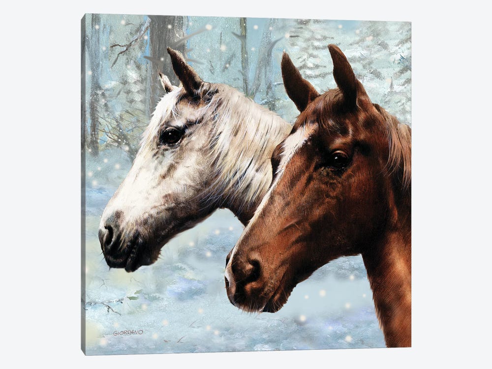 Friends In The Snow by Giordano Studios 1-piece Canvas Artwork