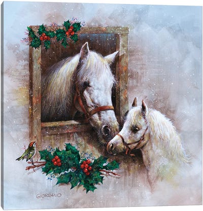 Holly And Ivy Canvas Art Print - Farmhouse Christmas Décor