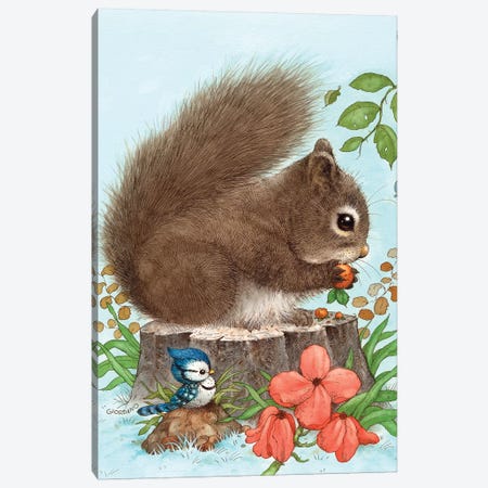 Playfull Squirrel Canvas Print #GIO11} by Giordano Studios Canvas Art Print