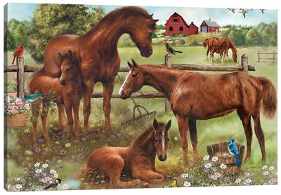 Out In The Meadow Canvas Art Print - Giordano Studios