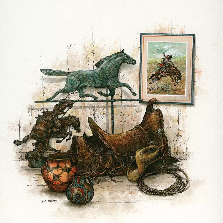 Inside The Saddelry by Giordano Studios wall art