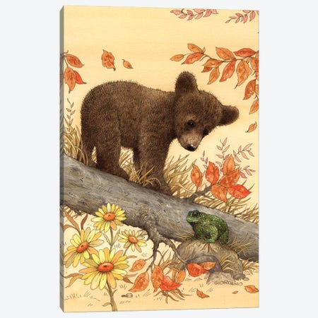 Risky Bear Cub Canvas Print #GIO13} by Giordano Studios Art Print