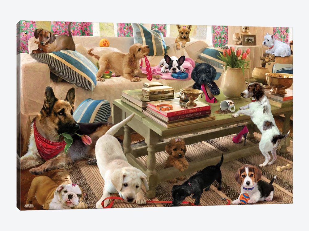 Playtime Puppies by Giordano Studios 1-piece Canvas Art Print