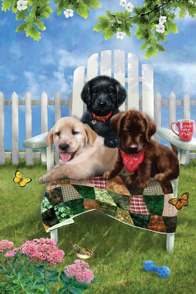 Labrador Retrievers: Adirondack Lab Trio by Giordano Studios